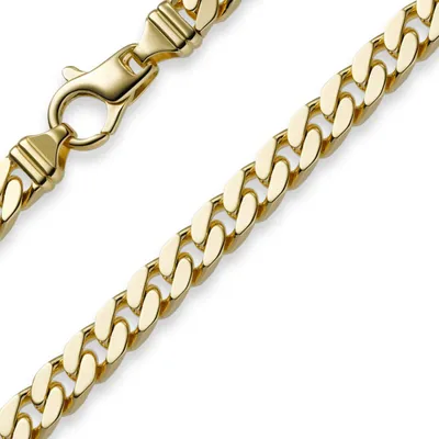 Produktbild von 7mm Armband Panzerkette diamantiert, 750 Gold Gelbgold massiv, 21cm