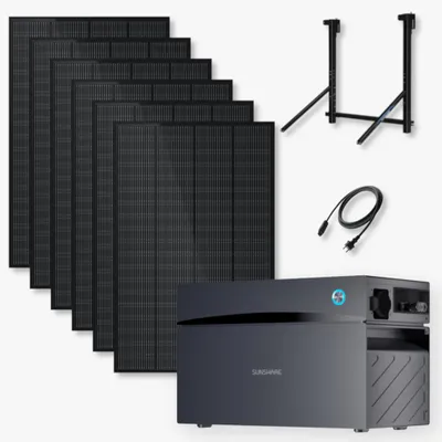 Produktbild von Sunshare RAY Balkonkraftwerk 1200 Wp mit GLORY Speicher 1,5 kWh und Geländerhalterung