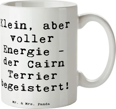 Produktbild von Mr. & Mrs. Panda Tasse Spruch Cairn Terrier - Weiß - Geschenk, Hunderasse, schottische, Henkelpott, Kaffeetasse, Hunderassen Charakter, Kaffeebecher, Abenteuer, Pflege