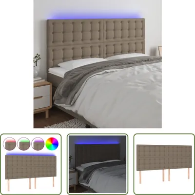 Produktbild von The Living Store LED Kopfteil Taupe 200x5x118/128 cm Stoff