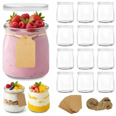 Imagen del producto de Juego de 12 vasos para postres con tapa