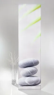 Produktbild von Heimtexland Flächenvorhang Wellness Vorhang Schiebegardine ZEN blickdicht mit Zubehör Digitaldruck Palme Gardine Typ408