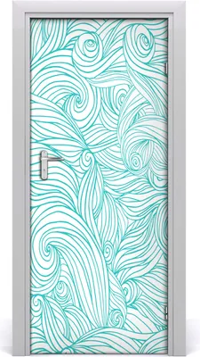 Produktbild von Tulup Türaufkleber 85x205 cm Dekorative Aufkleber Selbstklebend Wasserdichte Tapete Abnehmbar Schlafzimmer Wohnzimmer Wohnkultur - Welle blau
