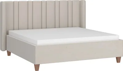 Produktbild von Schlafzimmer Bett Liegefläche 160x200 cm in Samtbeige, mit aufklappbaren Bettkasten - ALPINE-129