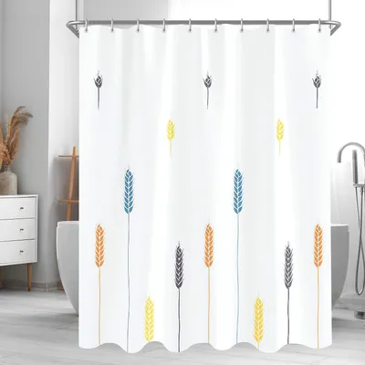 Produktbild von Duschvorhang 240x200 cm Bunte Weizenohren, Wasserabweisend, Antischimmel, Waschbar, Polyester, mit 16 Ringen