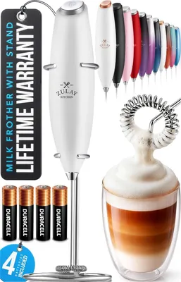 Produktbild von Milchaufschäumer Elektrisch, Batterie Elektrischer Milchaufschäumer Stab, Milchschäumer für Kaffee, Milch, Shakes - Milchschäumer Aufschäumer Stab