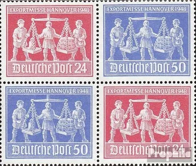 Produktbild von Briefmarken Alliierte Bes.-Gem.Ausg. 1948 Mi VZd2, Viererblock mit 2x 969-970 postfrisch Hannovermesse