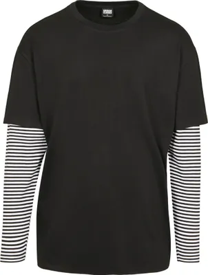 Productafbeelding van Urban Classics - Oversized longsleeve met dubbele laag, zwart -