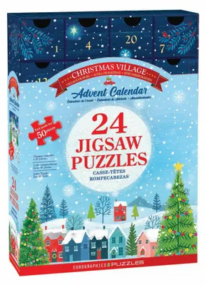 Productafbeelding van Eurographics Puzzel Adventskalender Kerst - Kerstdorp, karton