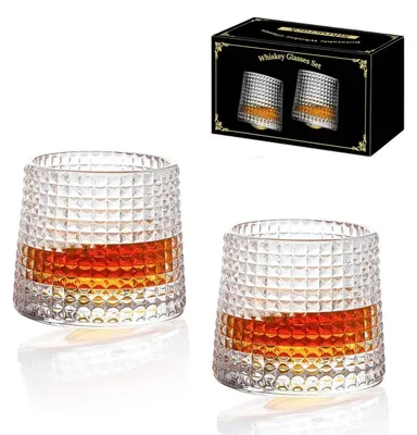 Obrázok produktu pre Omgoods – Súprava dvoch whisky pohárov s otočným dizajnom