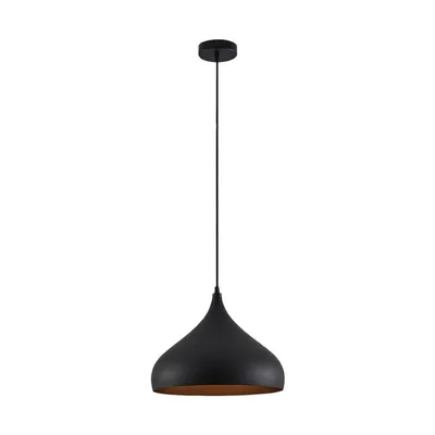 Produktbild von Lindby Hängelampe Ritana, schwarz-gold, Metall, Ø 31cm, E27
