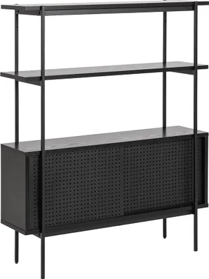 Produktbild von Smuk Wandschrank Modell Kaz, Schwarz, Schiebetür, 113,8x94x27 cm (HxBxT)