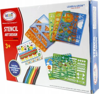 Produktbild von Zeichenset für Kinder - Schablonen Mandalas Spiralen - Kreativset Malen mit Stiften