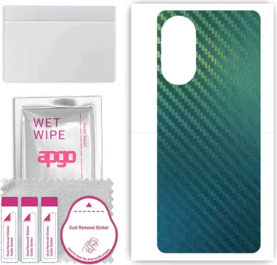 Produktbild von apgo Rückseite Schutzfolie, Skin, kompatibel mit Infinix Hot 11S, Hinten Displayschutzfolie aus Vinylfolie, kratzfest, einfache Montage - Kohlenstoff-Chamäleon CAKA1