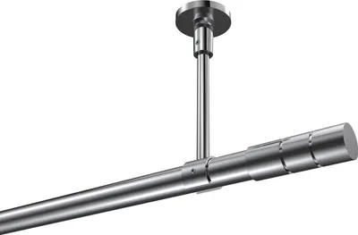 Produktbild von Interdeco Gardinenstange / Vorhangstange Chrom, Typ Sonette Elanto (Rillenzylinder) ohne Ringe, Deckenmontage, 20 mm Ø 1-läufig, 220 cm