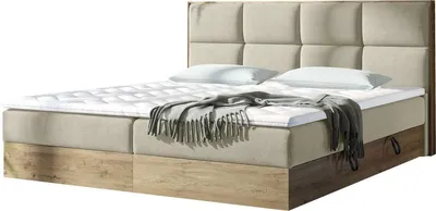 Produktbild von MIRJAN24 Boxspringbett Euphoria, Polsterbett mit zwei Bettkästen, Doppelbett mit Topper, Stilvoll Schlafzimmer (Soro 21, Größe: 140x200 cm)