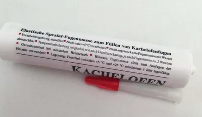 A tube of sealant for Kachelofen (tiled stoves).
