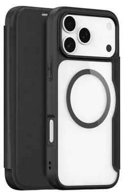 Obrázok produktu pre Puzdro na mobilný telefón pre iPhone 17 Pro s MagSafe, Dux Ducis Skin X Pro Magnetic, čierne a priehľadné