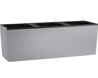 Obrázek produktu pro Samozavlažovací truhlík LechuzaTrio Stone 129,5 x 42 x 44 cm kamenně šedý včetně zavlažovacího systému, vložky na rostliny a substrátu