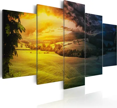Produktbild von Modernes Wandbild 030112- 33 (100x50) - 5 Teilig Bilder Fotografie auf Vlies Leinwand Foto Bild Dekoration Wand Bilder Kunstdruck Landschaft