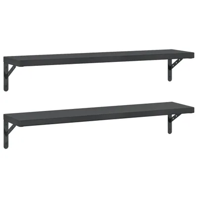 Obrázek produktu pro Nástěnné police 2 ks 100 x 23,5 cm černé nerezová ocel