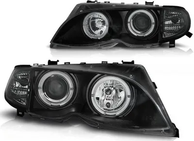 Produktbild von LED Angel Eyes Scheinwerfer passend für BMW 3er E46 01-05 schwarz Set