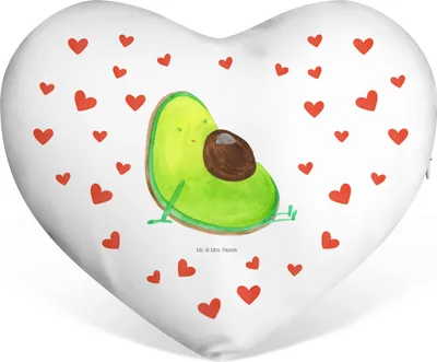 Produktbild von Mr. & Mrs. Panda Dekokissen Avocado Schwangerschaft - Weiß - Geschenk, Liebeskissen, Geburt, Kuschelkissen, Herzkissen, Baby, Sofakissen, Liebe Kissen