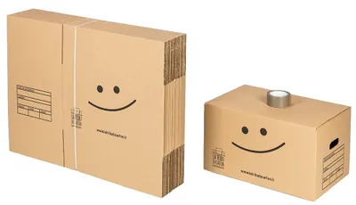Image de Pack 20 cartons standard avec poignées + 1 adhésif offert
