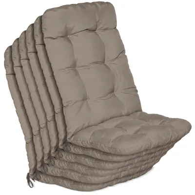 Produktbild von Beautissu 6er Set Hochlehner Auflagen Flair HL, 120x50x8cm, Taupe