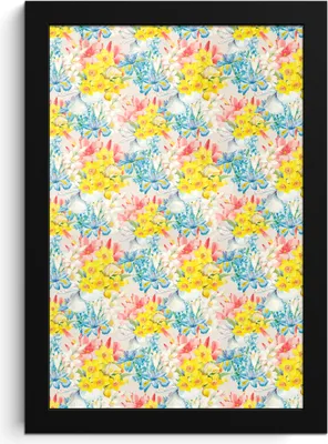 Produktbild von MuchoWow® MuchoWow® Gerahmtes Poster Blumen - Vintage - Farben 20x30 cm - Poster mit zchwarzem Bilderrahmen - Drucken - Bilder Poster im Rahmen