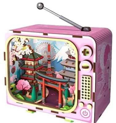 Produktbild von Buchstütze zum Selberbauen – 3D-Modell – Fuji TV – 12,5 x 8 x 13 cm