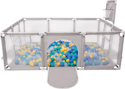 Produktbild von Selonis Laufstall 900 Bälle ∅6cm Großer Spielplatz Mit Bunten Bällen Laufgitter Für Babys Und Kinder