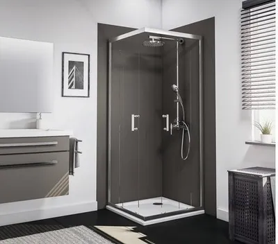 Produktbild von Eckeinstieg Schiebetür SCHULTE Sunny ExpressPlus 90 x 90 cm Klarglas Profilfarbe chrom