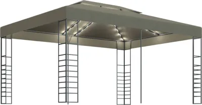 Produktbild von vidaXL Pavillon mit LED-Lichterkette 3x4 m Taupe