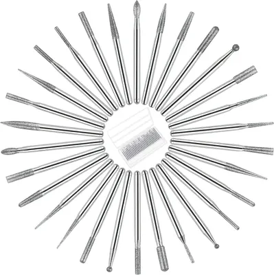 Obrázok produktu pre Diamantové brúsne hroty, 3 mm, 30 kusov, zrniteľnosť 150, na gravírovanie a leštenie