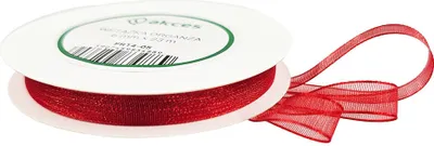Obrázok produktu pre Stuha / stuha organza červená 6 mm x 23 m