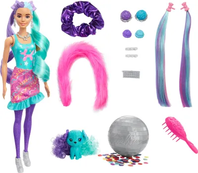 Immagine prodotto di Barbie Rivelazione Colore Glitter! Bambola cambio capelli, viola glitterato