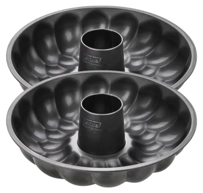 Image de Lot de 2 moules à gâteaux 32/32 cm en acier Black mettallic Black mettallic Zenker Black mettallic