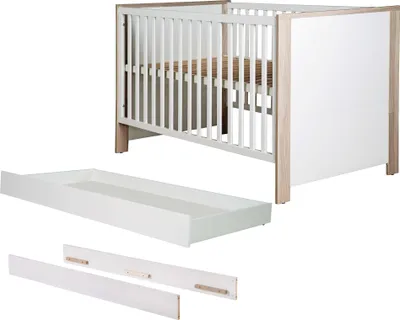 Produktbild von roba Zimmerset 'Olaf', 3-tlg, Luna Elm/weiß, inkl. Kombi-Bett 70x140 cm, Umbauseiten, Bettkasten