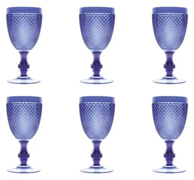 Immagine prodotto di Excelsa Set di 6 bicchieri in plastica diamantata 8,5X8,5X18 cm blu