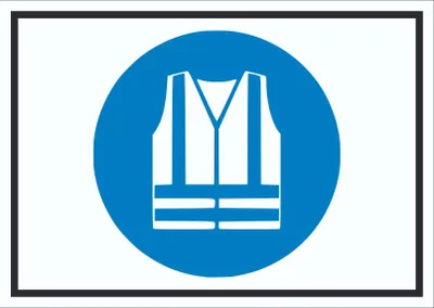 Produktbild von Warnweste benutzen Symbol Schild A6 (105x148mm)