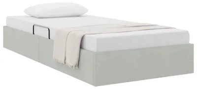 Obrázek produktu pro Postel s úložným prostorem Světle šedá 100 x 203 cm samet