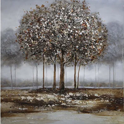 Produktbild von Leinwandbild - Motiv: Silberner Baum - 100 x 100cm
