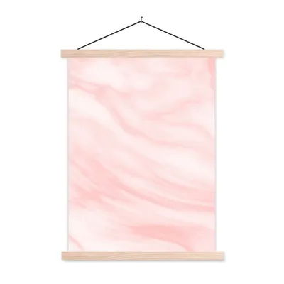 Produktbild von MuchoWow® Textilposter Marmor - Rosa - Weiß - Luxus - Marmoroptik 120x160 cm mit holzfarbenen Rahmen - Plakatkarton