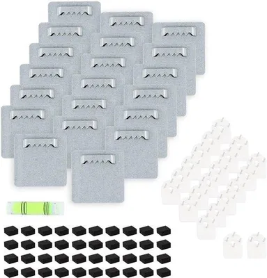 Produktbild von Selbstklebende Bilderrahmen-Satz von 20 für das Aufhängen von Bildern ohne Bohren für Acrylglas und Spiegel, bis 8 kg AluDibond und Acrylglas-Aufhängespiegelhalter