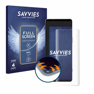 Produktbild von 4x Savvies Fullscreen Schutzfolie für Sony Xperia 1 V Displayschutz Folie Fullcover Klar Transparent