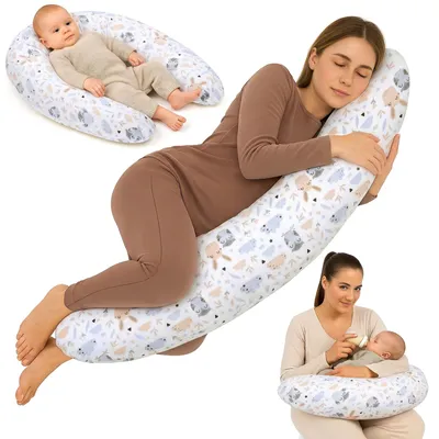 Zdjęcie produktu dla Poduszka do karmienia XXL 190 cm poduszka ciążowa z poszewką sowy