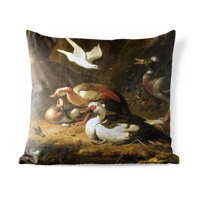 Obrázek produktu pro MuchoWow® Vnější polštář - Kachny - Melchior d'Hondecoeter -45x45 cm- Odolnost proti povětrnostním vlivům - polštář do obývacího pokoje