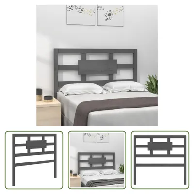 Produktbild von The Living Store Bett-Kopfteil Grau 105,5x4x100 cm Massivholz Kiefer