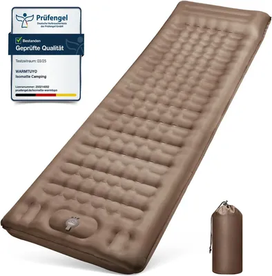 Produktbild von Camping Schlafmatte 12 cm, aufblasbare Matratze, wasserdicht mit Fußpumpe und Kissen, für Outdoor